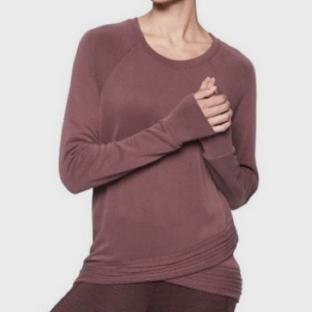 Athleta Serenity crisscross long sleeve knit sweatshirt